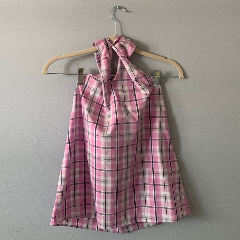 J. Crew Womens Pink Violet Plaid Halter Top Size Small S NEW WITH TAGS